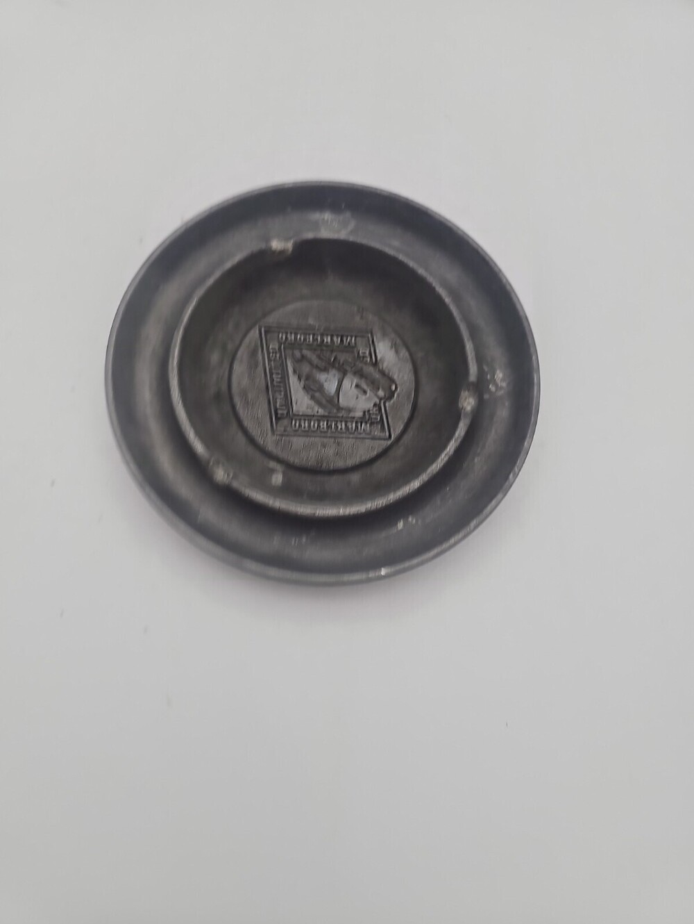 Vintage 90s Marlboro Unlimited Train Stamped Pewter Ashtray